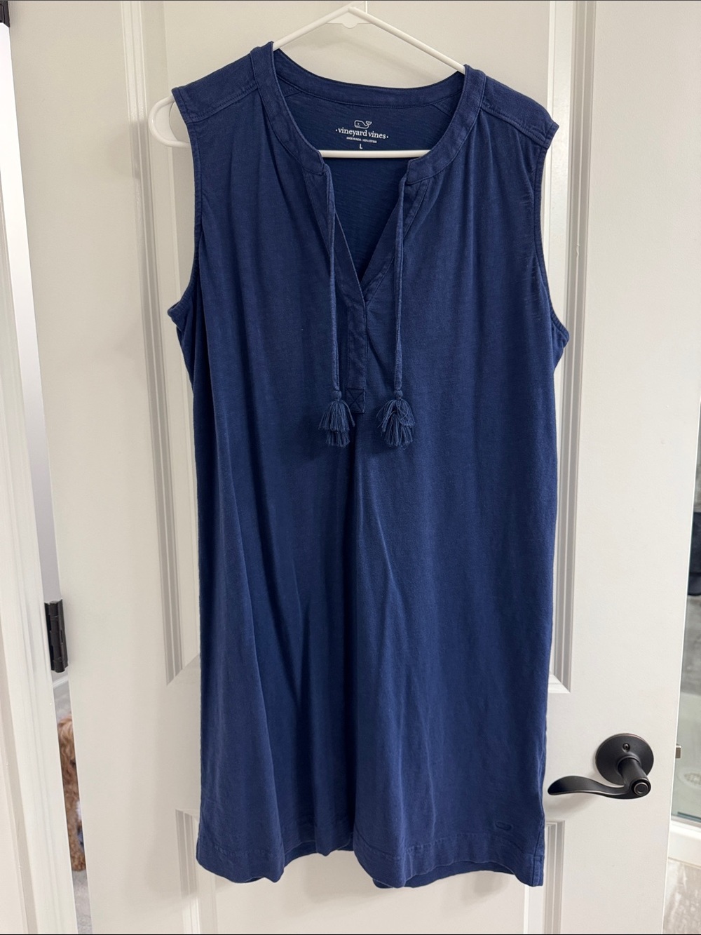 Vineyard Vines Navy Sleeveless Tassel Tunic